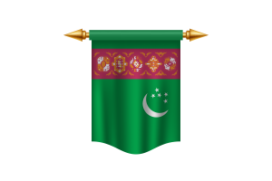 Turkmenistan Flag Royal Banner flag