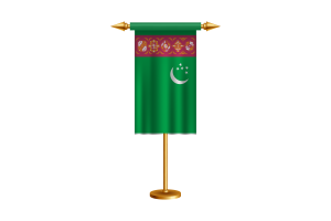 Turkmenistan Ceremonial Flag Vector Free flag