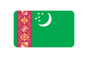 Turkmenistan Flag Triangle Rounded Shape flag