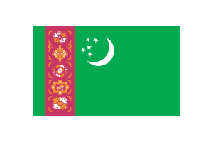 Turkmenistan Flag Triangle Vector Illustration flag