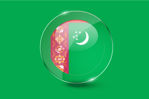 Turkmenistan Flag Glossy Round Button flag