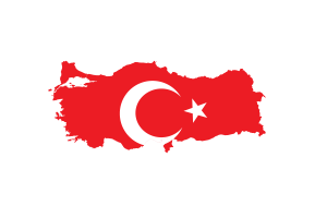 Turkey Map with Flag flag