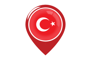 Turkey Flag Map Pin Icon flag