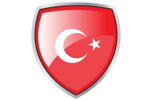 Turkey Flag Couche Heraldic Shield flag