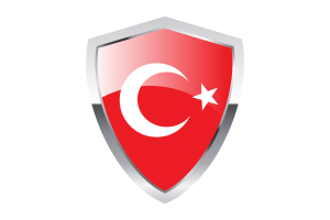 Turkey Flag with Pointed Triangular Shield flag