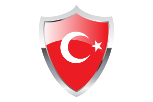 Turkey Flag with Medieval Heater Shield flag