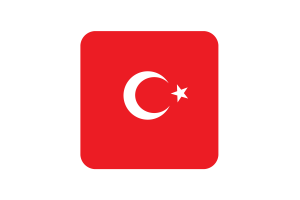 Turkey Flag Square Rounded Shape flag