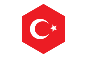 Turkey Flag Hexagon Shape flag