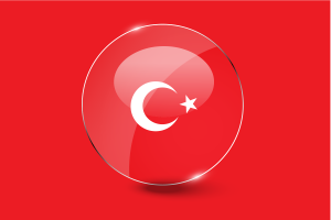 Turkey Flag Glossy Round Button flag