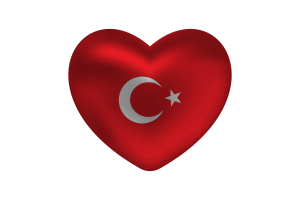 Love of Turkey Heart Shape flag