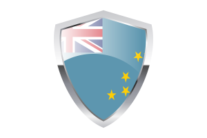 Tuvalu Flag with Pointed Triangular Shield flag