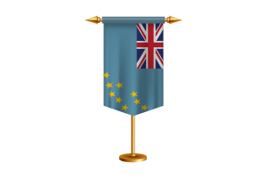 Tuvalu Flag Illustration with Stand flag