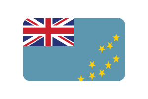 Tuvalu Flag Triangle Rounded Shape flag