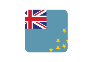 Tuvalu Flag Square Rounded Shape flag