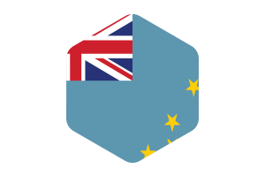 Tuvalu Flag Rounded Hexagon Shape flag