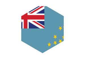 Tuvalu Flag Hexagon Shape flag