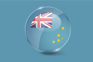 Tuvalu Flag Glossy Round Button flag