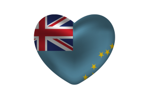 Love of Tuvalu Heart Shape flag
