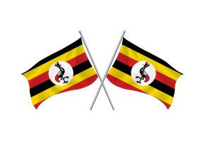 Uganda Waving Friendship Flag flag