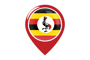 Uganda Flag Map Pin Icon flag