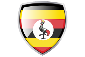 Uganda Flag Couche Heraldic Shield flag