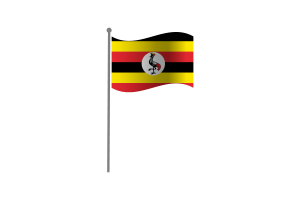 Waving Flag of Uganda flag