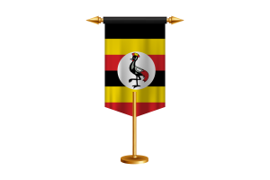 Uganda Flag Illustration with Stand flag