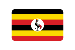 Uganda Flag Triangle Rounded Shape flag