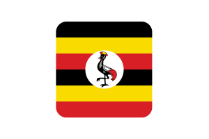 Uganda Flag Square Rounded Shape flag
