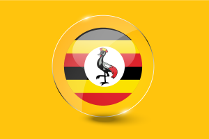 Uganda Flag Glossy Round Button flag