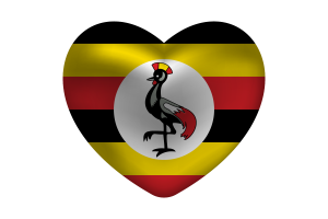 Love of Uganda Heart Shape flag