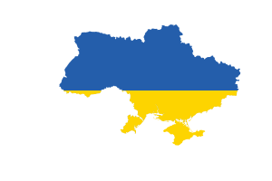 Ukraine Map with Flag flag
