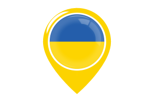 Ukraine Flag Map Pin Icon flag