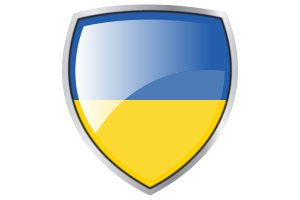 Ukraine Flag Couche Heraldic Shield flag