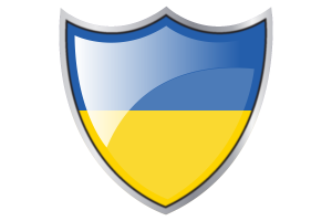 Shield with Flag of Ukraine flag