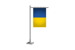 3d Ukraine Standing Flag flag