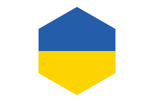 Ukraine Flag Hexagon Shape flag