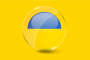 Ukraine Flag Glossy Round Button flag