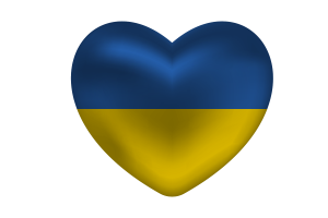 Love of Ukraine Heart Shape flag