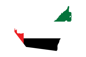 United Arab Emirates Map with Flag flag