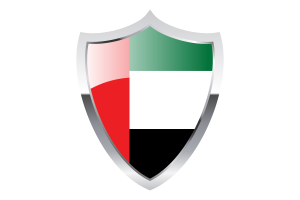 United Arab Emirates Flag with Medieval Heater Shield flag