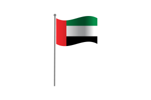 Waving Flag of United Arab Emirates flag