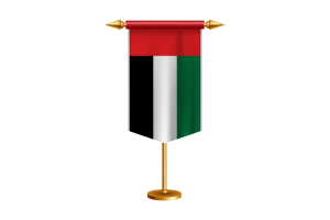 United Arab Emirates Flag Illustration with Stand flag