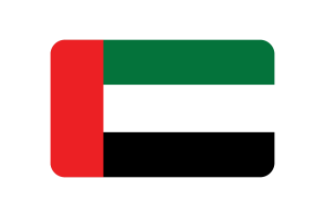 United Arab Emirates Flag Triangle Rounded Shape flag