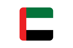United Arab Emirates Flag Square Rounded Shape flag