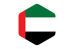 United Arab Emirates Flag Rounded Hexagon Shape flag