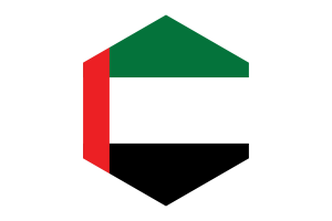 United Arab Emirates Flag Hexagon Shape flag