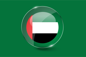 United Arab Emirates Flag Glossy Round Button flag