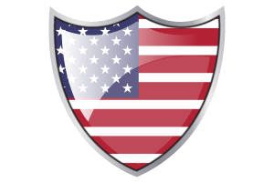 Scudo con bandiera degli Stati Uniti d'America flag