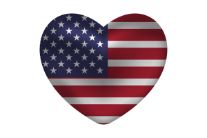 Cuore dell'Amore per gli Stati Uniti d'America flag